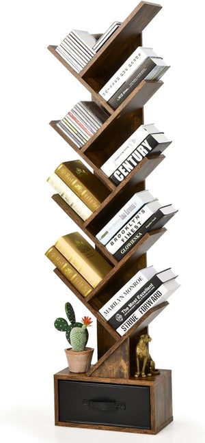 YITAHOME Libreria a 5 ripiani con struttura in metallo, scaffale