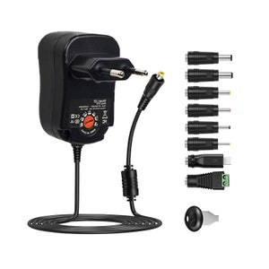 Adaptateur Secteur Universel 30W - Tension Réglable 3V à 12V, 2A Max, Avec 8 Embuts DC Et Port USB - Pour CCTV, Routeur, LED