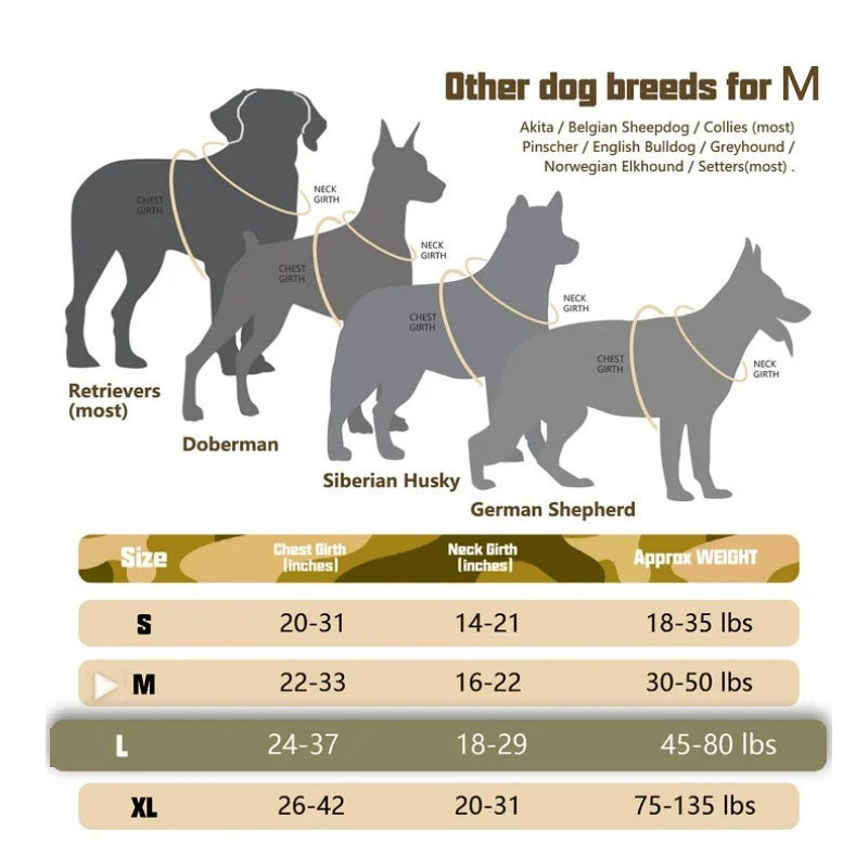 Arnês para cães sem puxar, arnês tático para cães, arnês para cães, ajustável, respirável, (camuflagem M-Desert) - 6