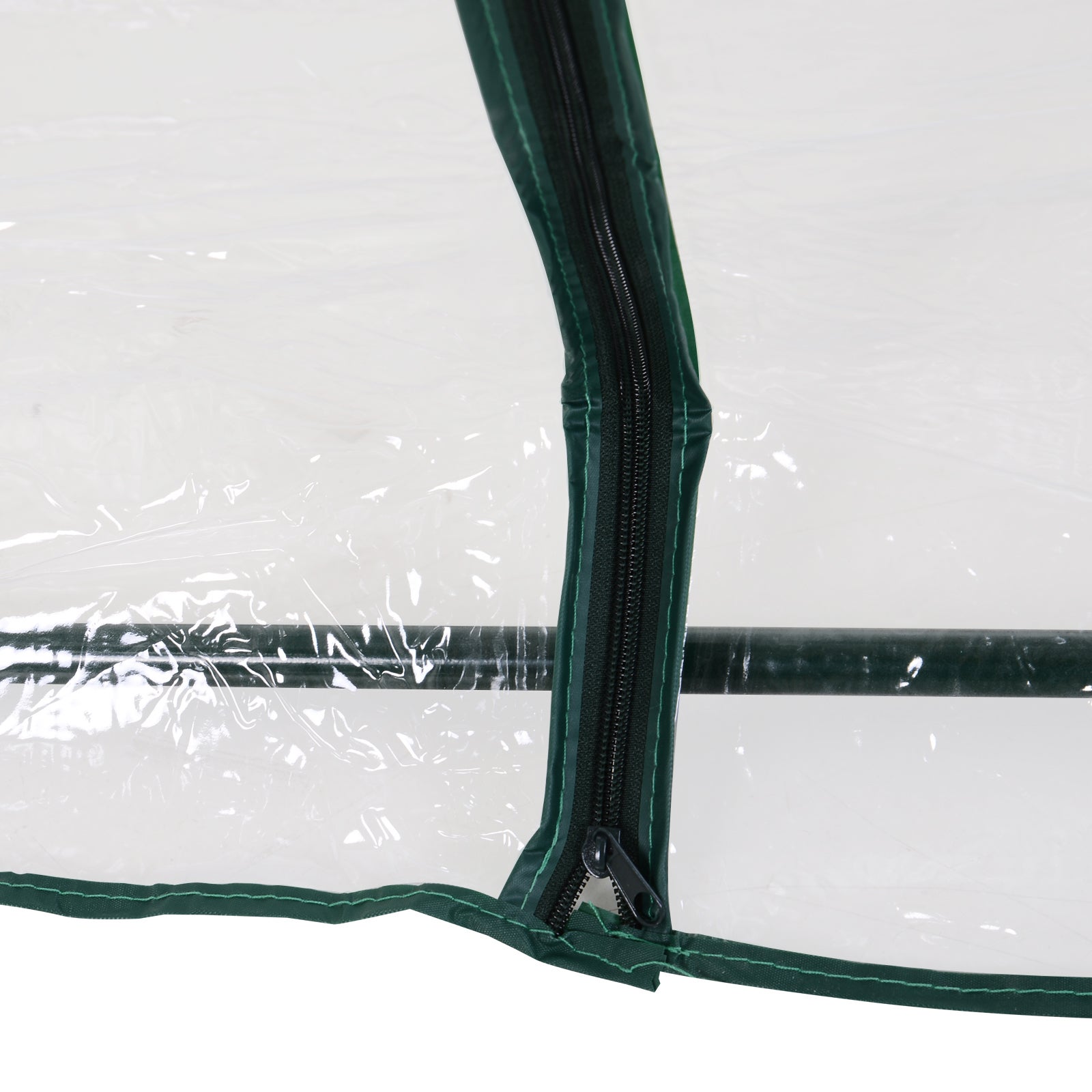 Serre de Jardin Tunnel mini serre tunnel serre à tomates 2,5L x 1l x 0,8H m Grande Porte zippée bâche PVC Transparent métal époxy Vert - 8
