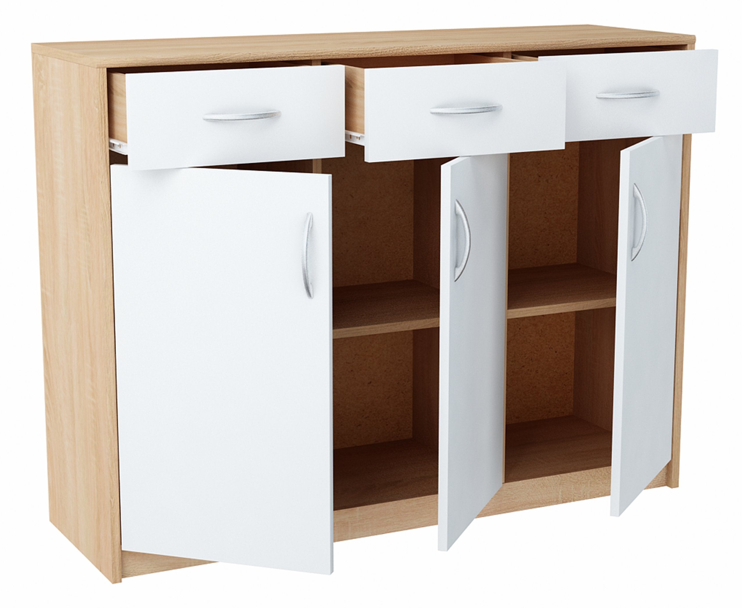 Komoda szafka 3D3S BIAŁY-SONOMA 110cm szuflady - 2