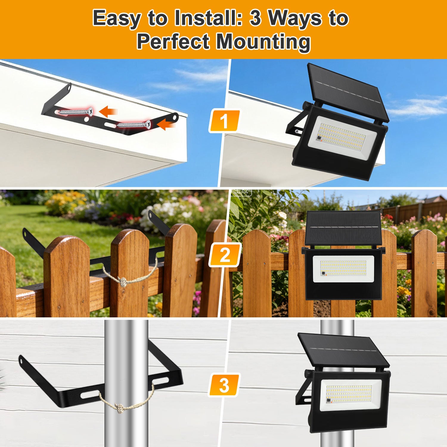 2X Lâmpada solar exterior LED com sensor de movimento Lâmpada de jardim Spot solar Lâmpada de parede - 8