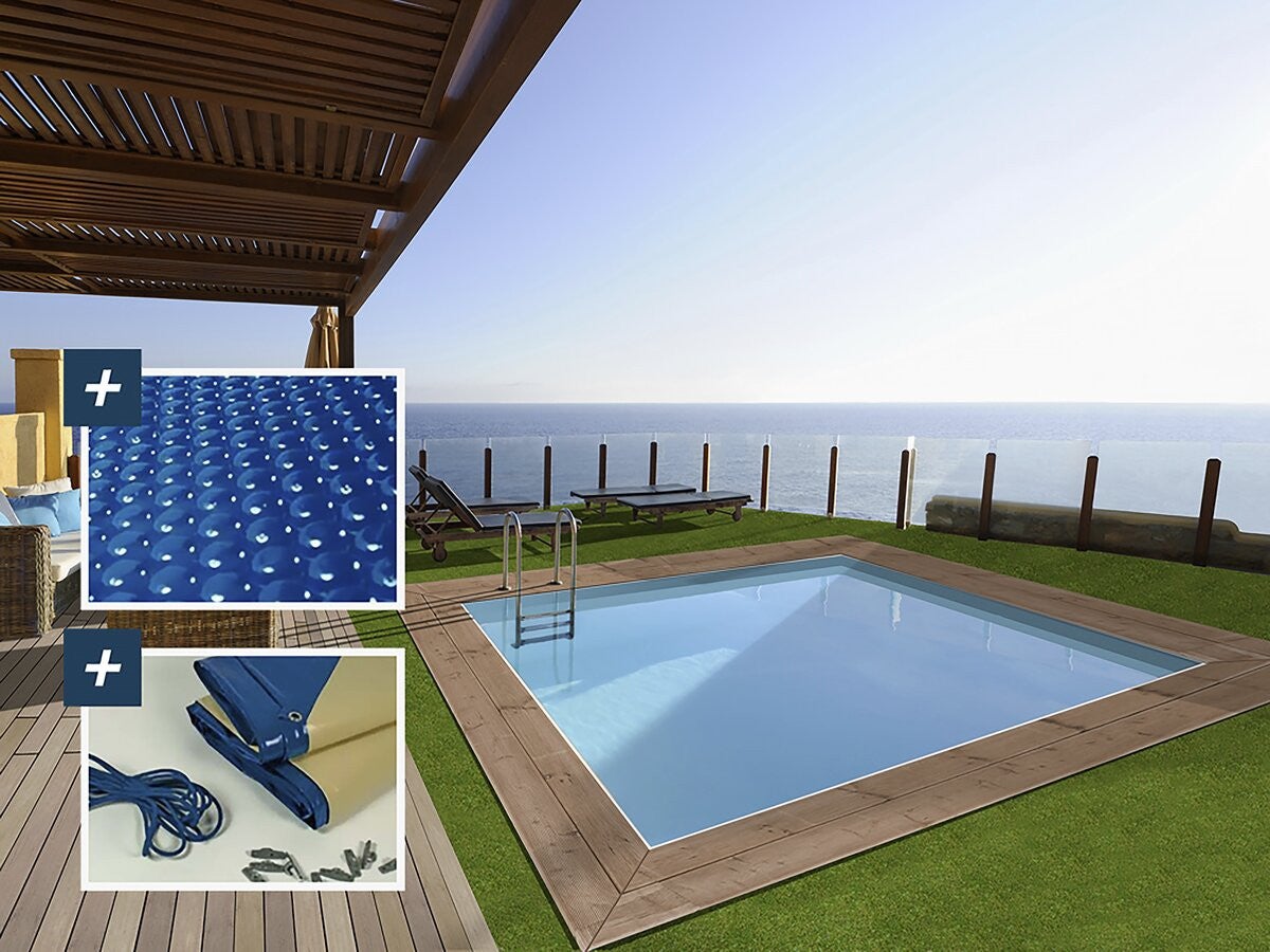 Piscina rectangular de madera 