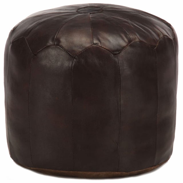 Pouf En Cuir Véritable 47x47 Cm, Hauteur 30 Cm – Neuf, Design Moderne Et épuré