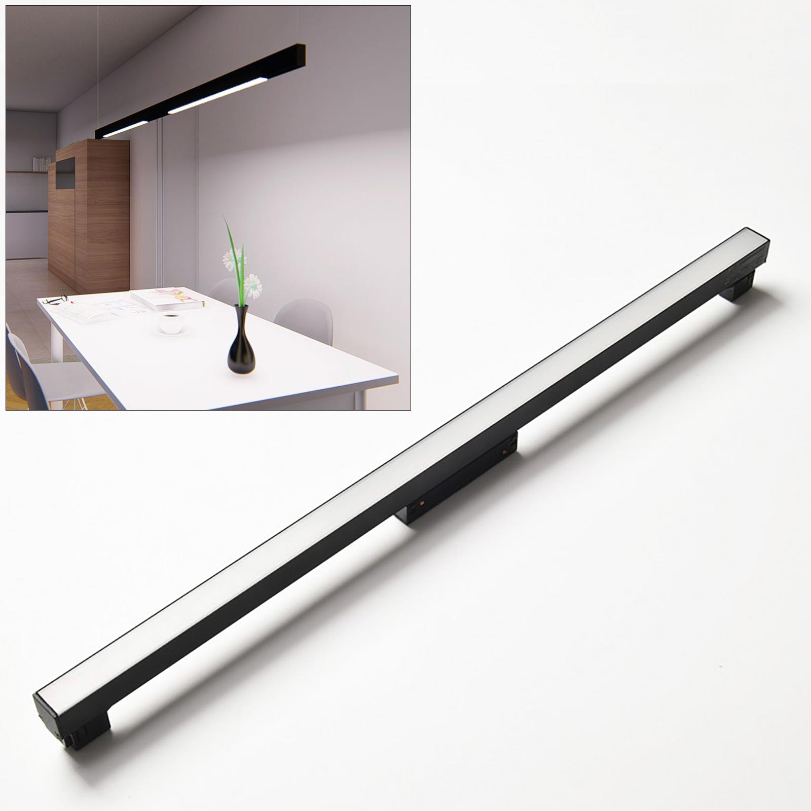 Spot LED magnétique 20W pour rail magnétique 48V, barre mince pour éclairage intérieur, 60cm, lumière LED à intensité variable CCT 3000K-6000K - 6