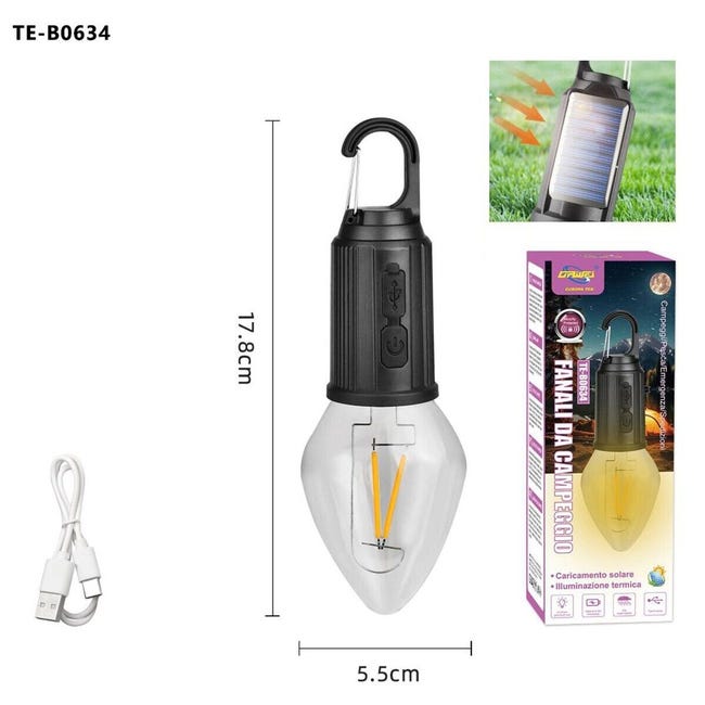 Luce da campeggio ricaricabile Luce calda 3000K Luminosità regolabile 3 modalità di illuminazione Luce da tenda impermeabile Luce da campeggio ricaricabile Luce calda 3000K Luminosità regolabile 3 modalità di illuminazione Luce da tenda impermeabile