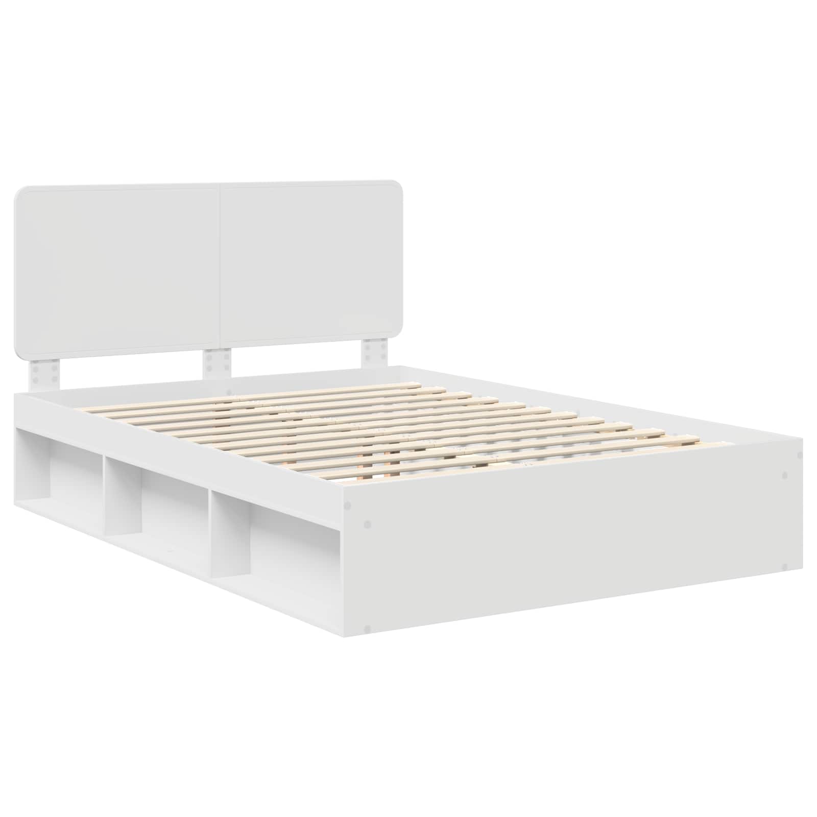 Cadre de lit Blanc 160 x 200 cm Bois de pin massif - 4