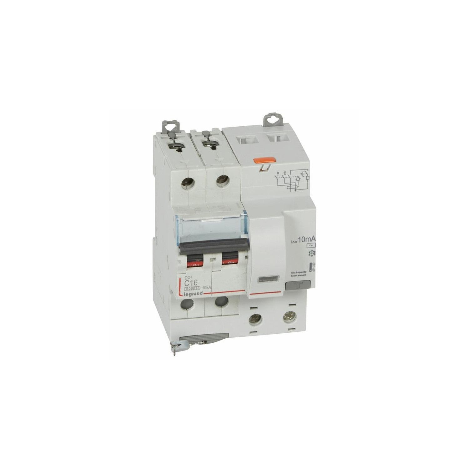disjoncteur différentiel legrand dx3 16a courbe c 10ma 2 poles type ac - vis / vis - 6ka - 2