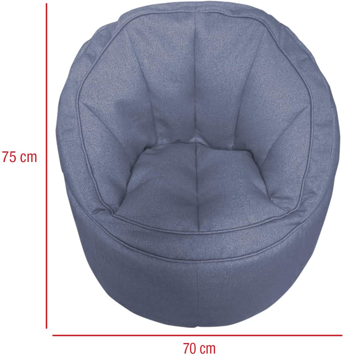 Rebecca Mobili Divanetto Vuoto Fodera Pouf Blu Poliestere Apertura