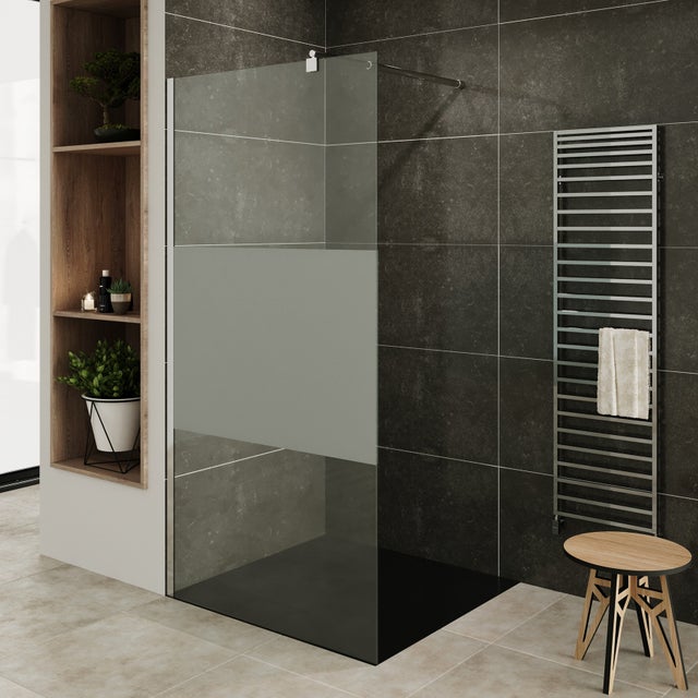 ROMA Paroi de douche à l'Italienne verre 10 mm centre-opaque 160 x 200 cm