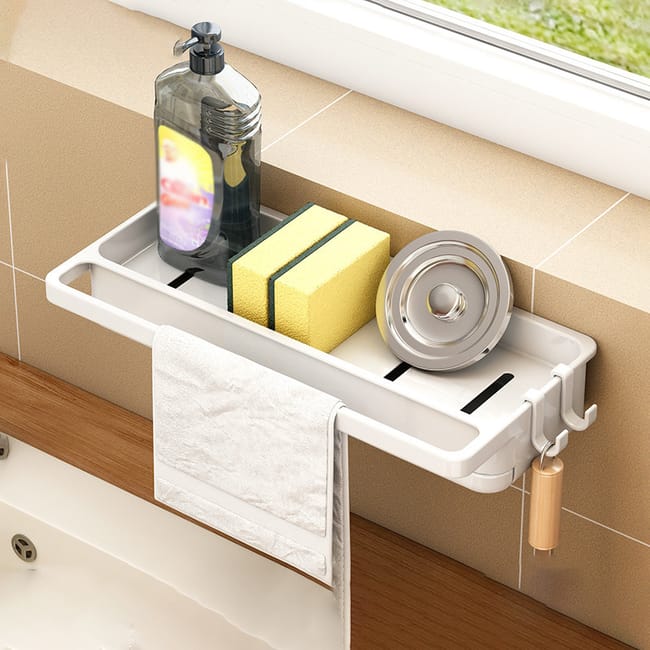 Wieszak na ręczniki kuchenne montowany na ścianie, stojak na zlew bez wiercenia, praktyczne rozwiązanie do kuchni