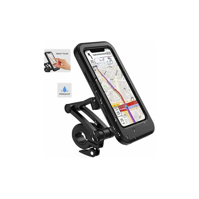 Uchwyt telefon motocyklowy wodoodporny uchwyt telefon rowerowy uchwyt smartfon skutera motocyklowego z osłoną przeciwdeszczową motocyklowy longziming