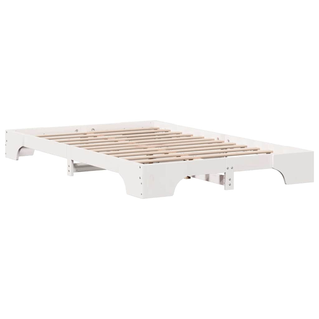 Cadre de lit en pin massif blanc, pour la chambre, 120 × 190 cm - 7