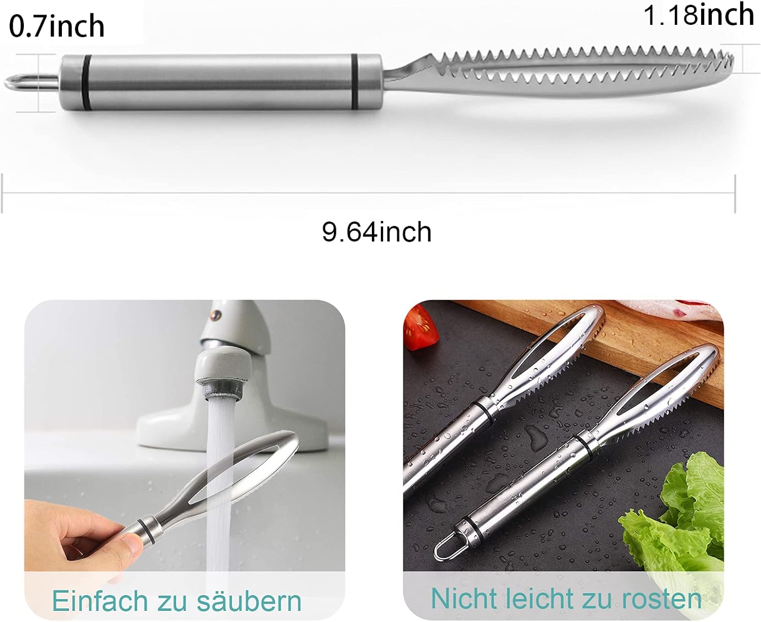 Écailleur De Poisson Professionnel En Acier Inoxydable 410,à