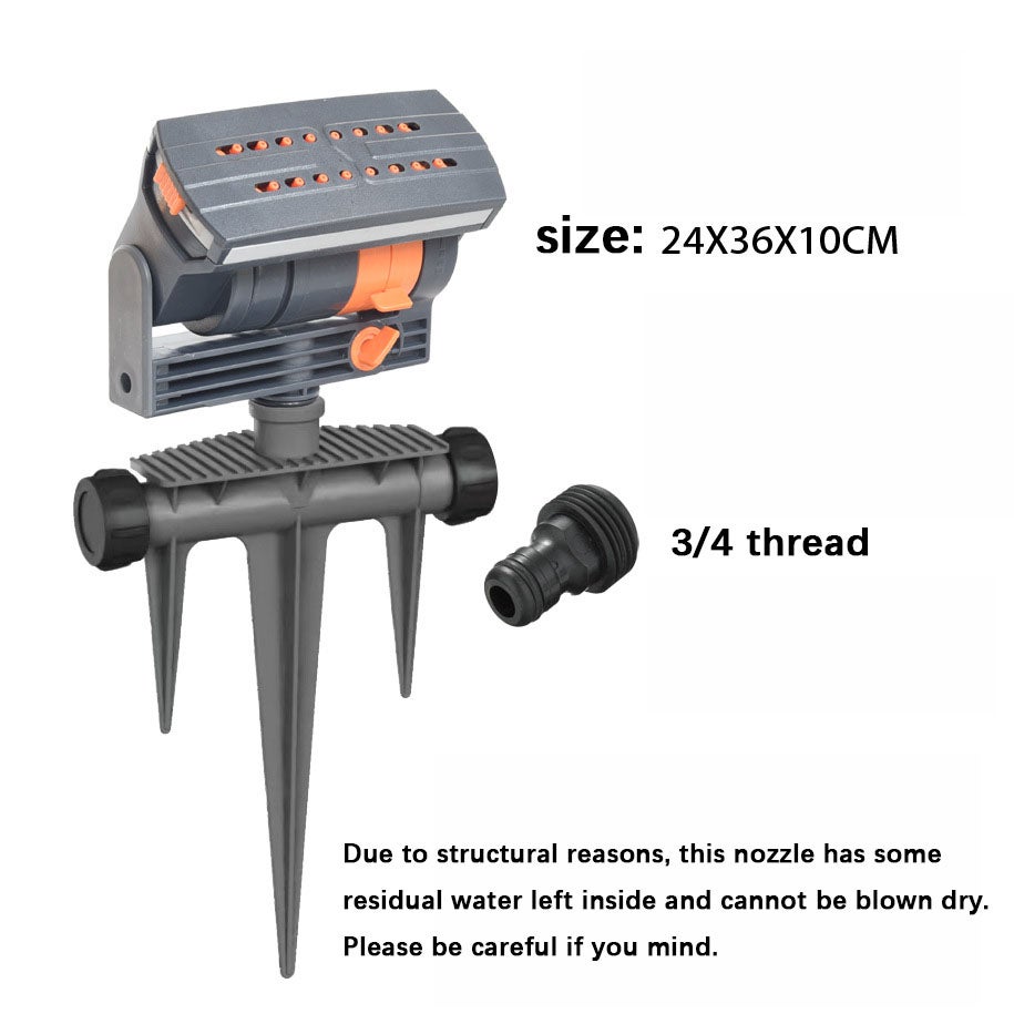 Arroseur rotatif haute pression, arroseur oscillant automatique 16 trous, 4 types de jets, idéal pour l'arrosage de la maison et du jardin. - 5