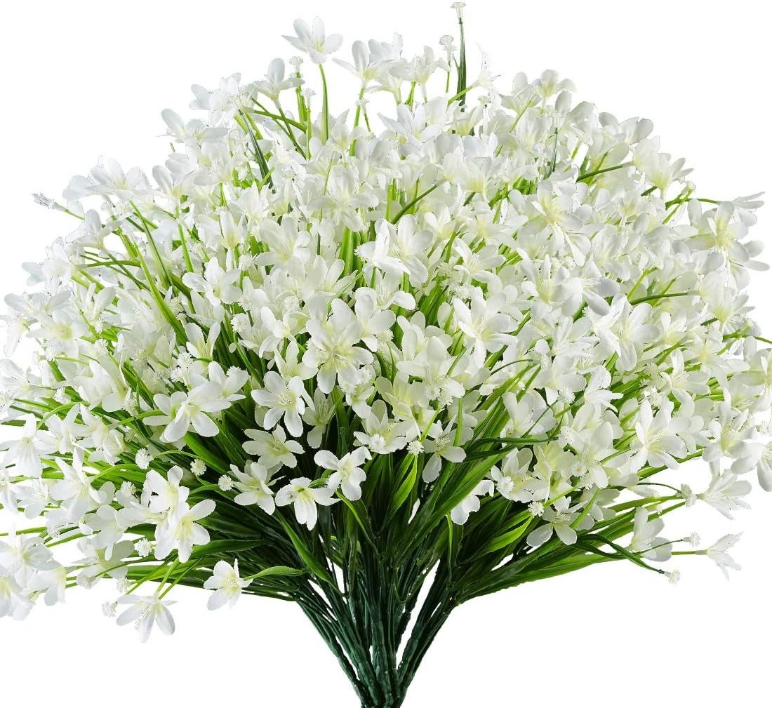 6 sztuk sztucznych kwiatów orchidei, plastikowe rośliny na ślub, bukiet ślubny na zewnątrz, do domu, ogrodu, kuchni, biura, na stół, do wazonu, białe