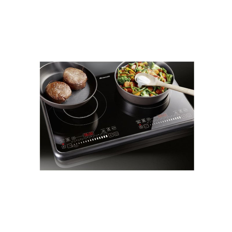 Plaque à induction BRANDT - 2 foyers - 3400 W - TI2FSOFT - 3