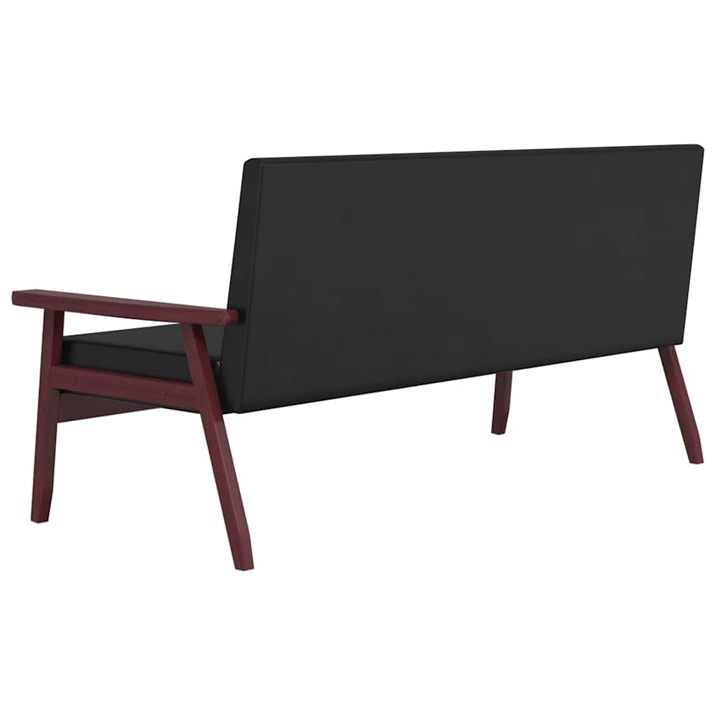 vidaXL Ensemble de canapés 2 pcs noir similicuir - 9