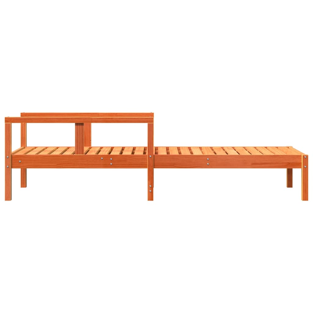 Chaise longue cire marron 199,5x62x55 cm bois massif de pin - 5