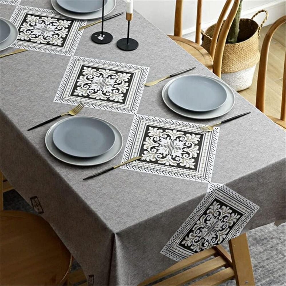 Jeloris Tovaglia rettangolare in plastica trasparente, in vinile PVC, impermeabile, con bordo in pizzo ricamato, copertura per tavolo da cucina, sala da pranzo (127 x 178 cm, marrone Jeloris Tovaglia rettangolare in plastica trasparente, in vinile PVC, impermeabile, con bordo in pizzo ricamato, copertura per tavolo da cucina, sala da pranzo (127 x 178 cm, marrone