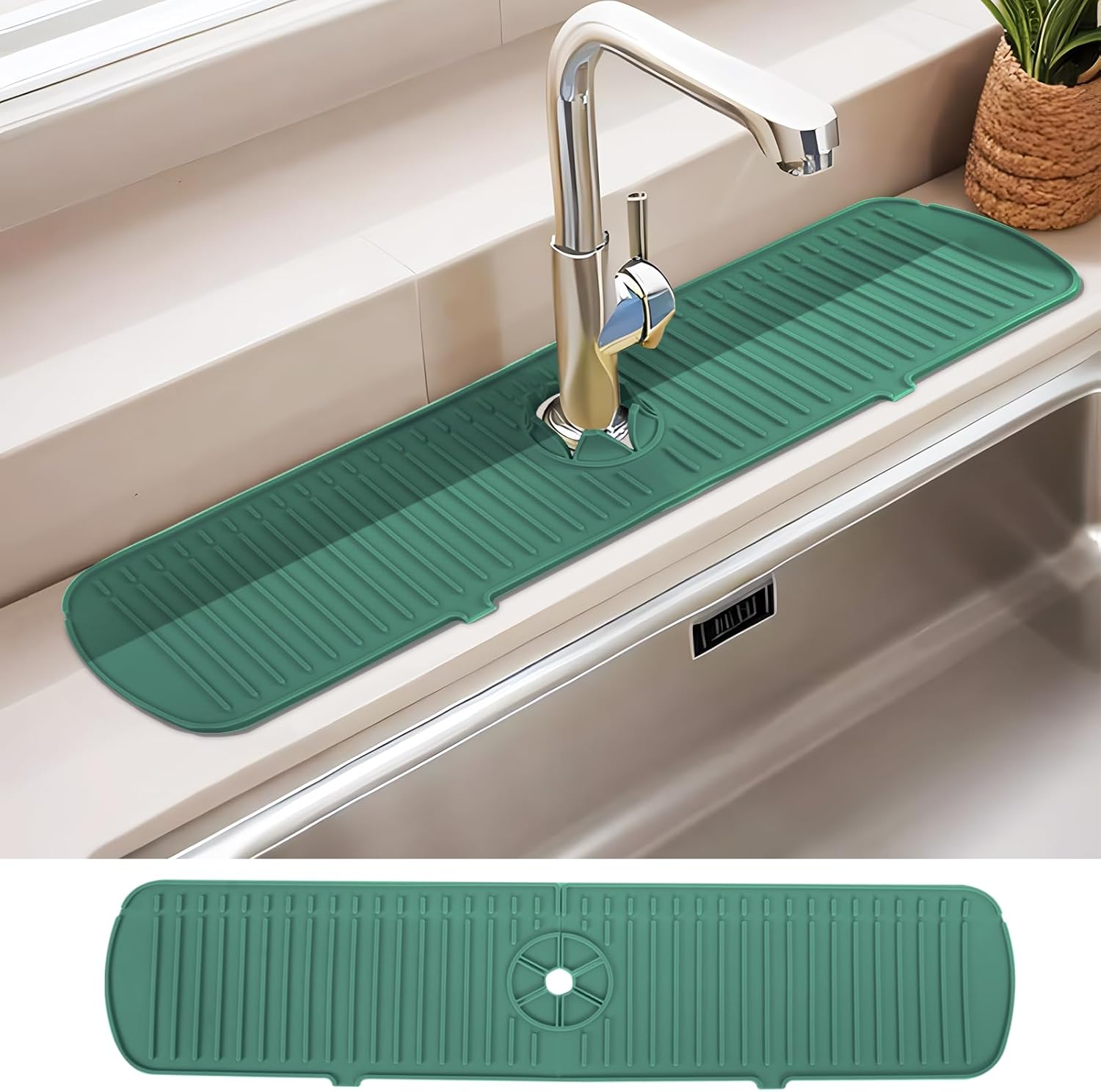 Paraspruzzi In Silicone Per Lavello – Regolabile Da 32 A 51,5 Cm, Con Ventose Antiscivolo, Per Cucina E Bagno