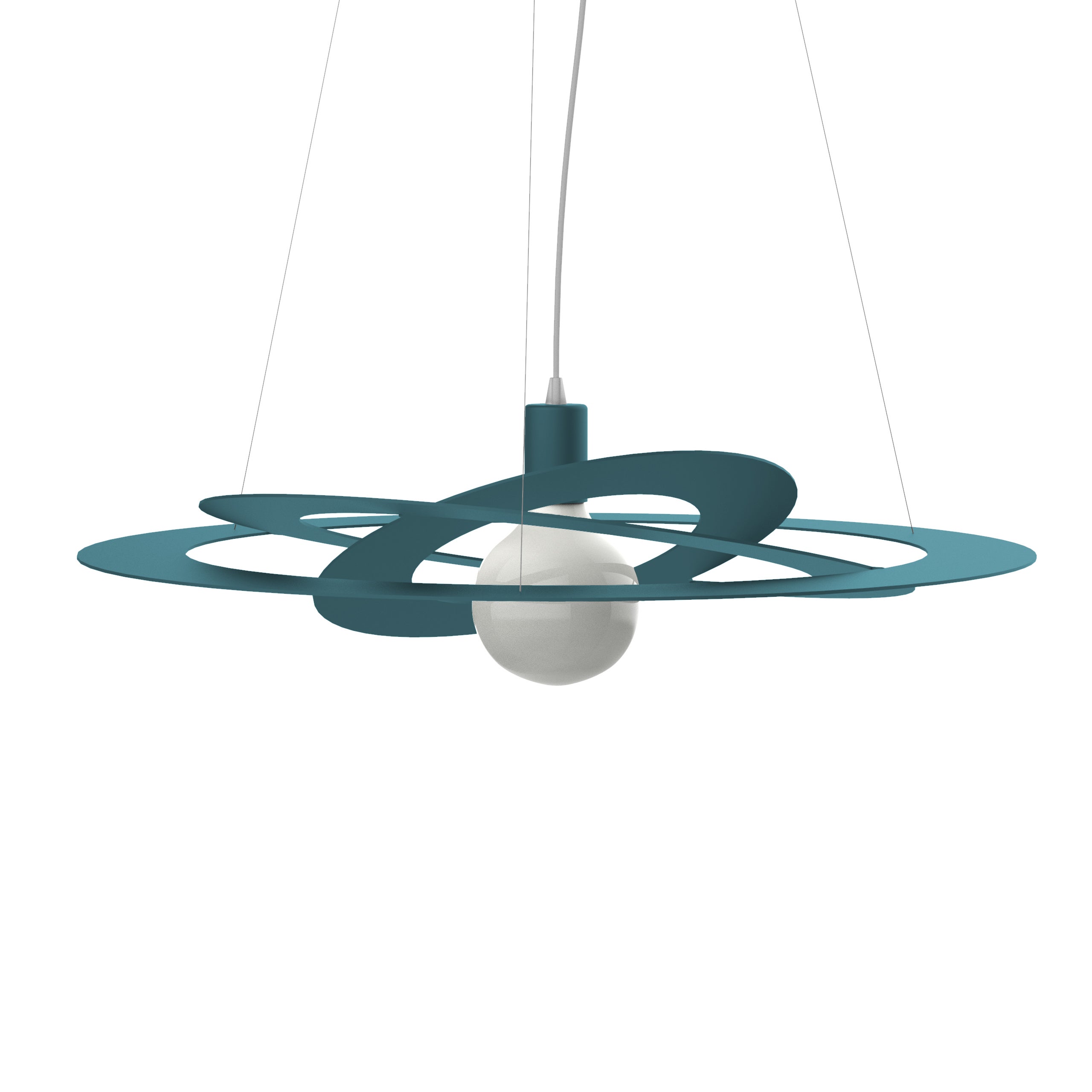 Lumicom | orbital lámpara pendiente, 1x e27, max 42w, metal, azul mediterráneo, d.60cm