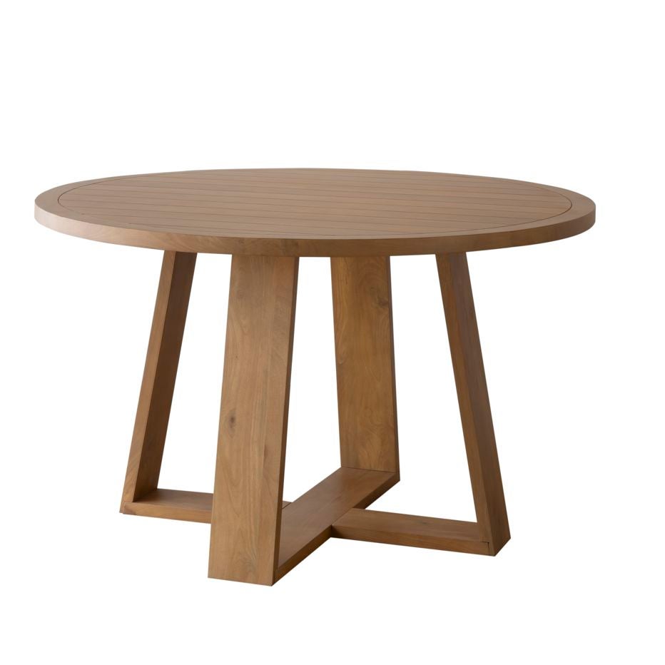 Vidaxl - Tavolo Da Pranzo Rotondo 100x100x75 Cm Massello Di Mango Grezzo