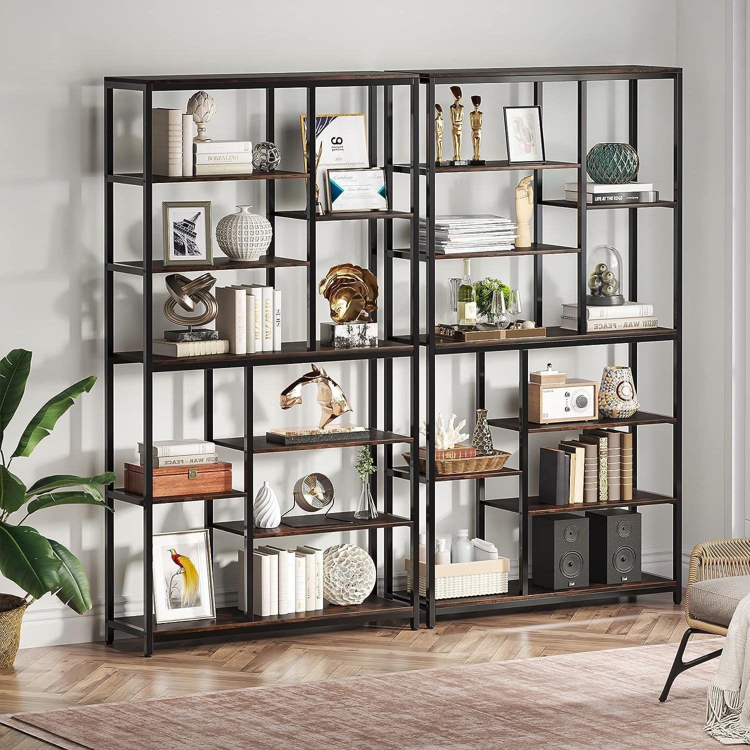 Tribesigns Bibliothèque à 5 Niveaux, 80 x 30 x 180 cm, Étagères de Rangement, Grande