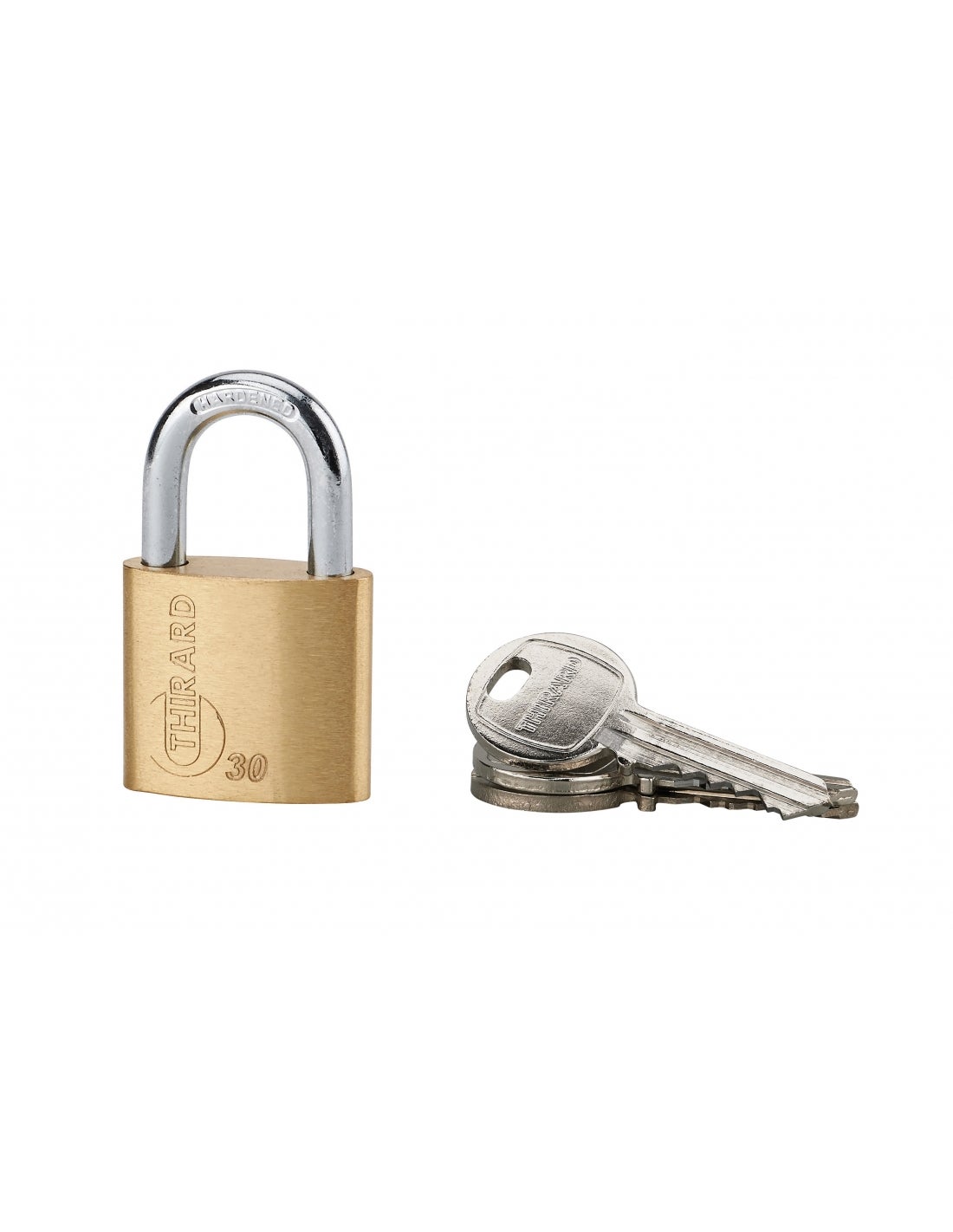 THIRARD - Cadenas à clé Type 1, laiton, intérieur, anse acier, 30mm, 3 ...