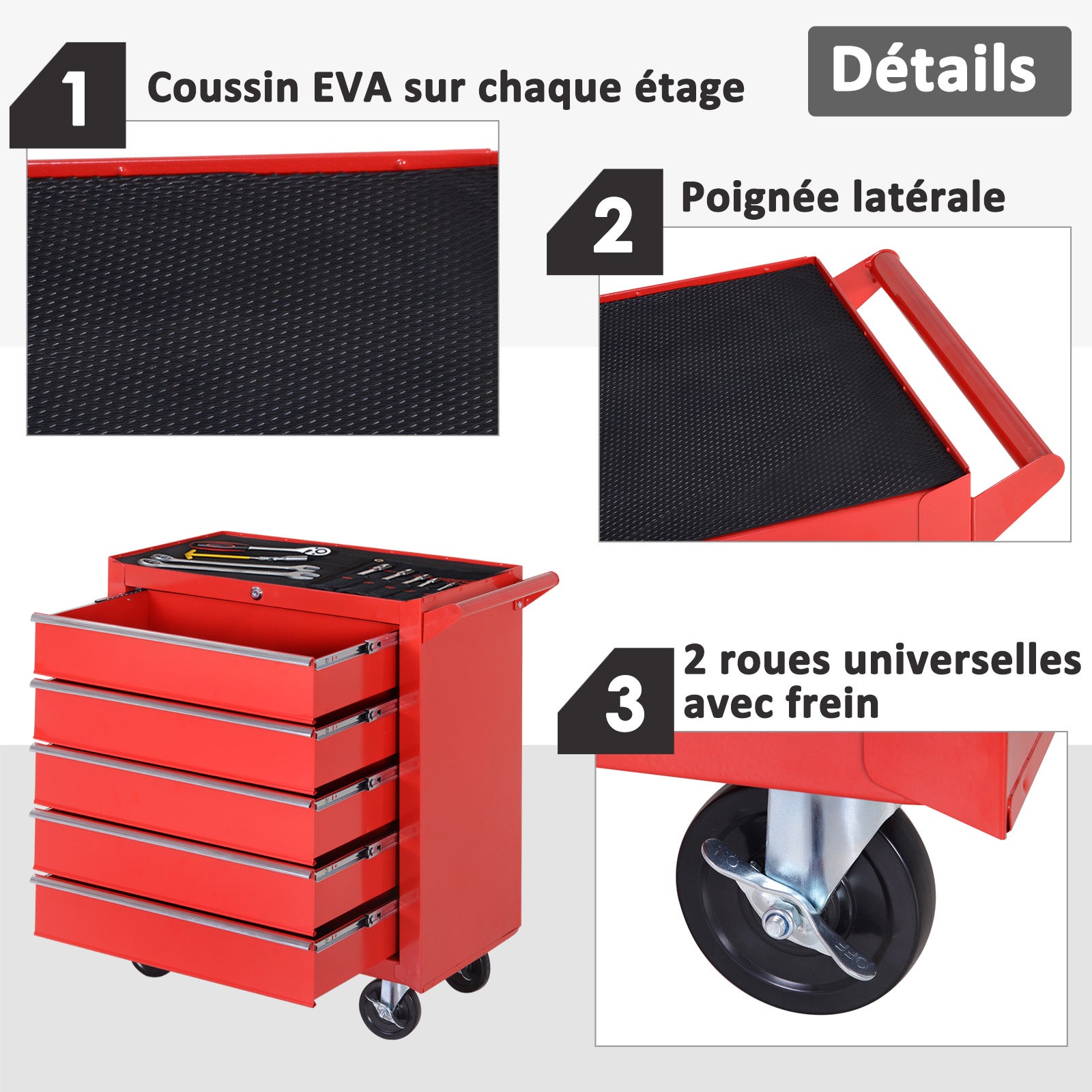 Servante d'Atelier Acier DURHAND - 5
