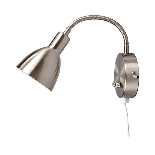 Aplique de pared Lindby Amrei, color níquel, 42cm, enchufe, atenuable, aplique