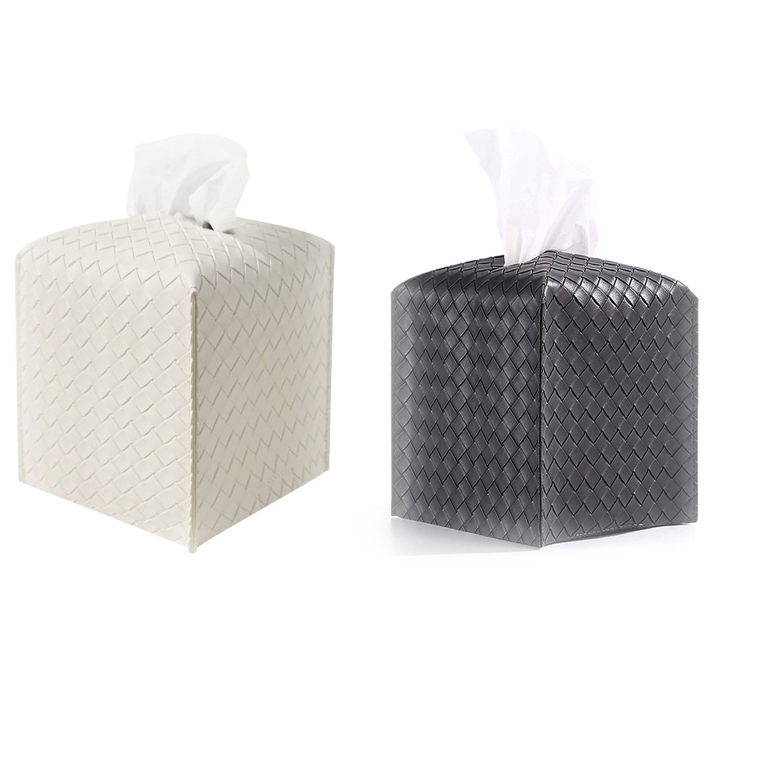 Boîte à Mouchoirs En Cuir PU Avec Fermeture Magnétique - Pour Maison, Voiture, Bureau - Noir - Design Moderne Et Pratique - 9