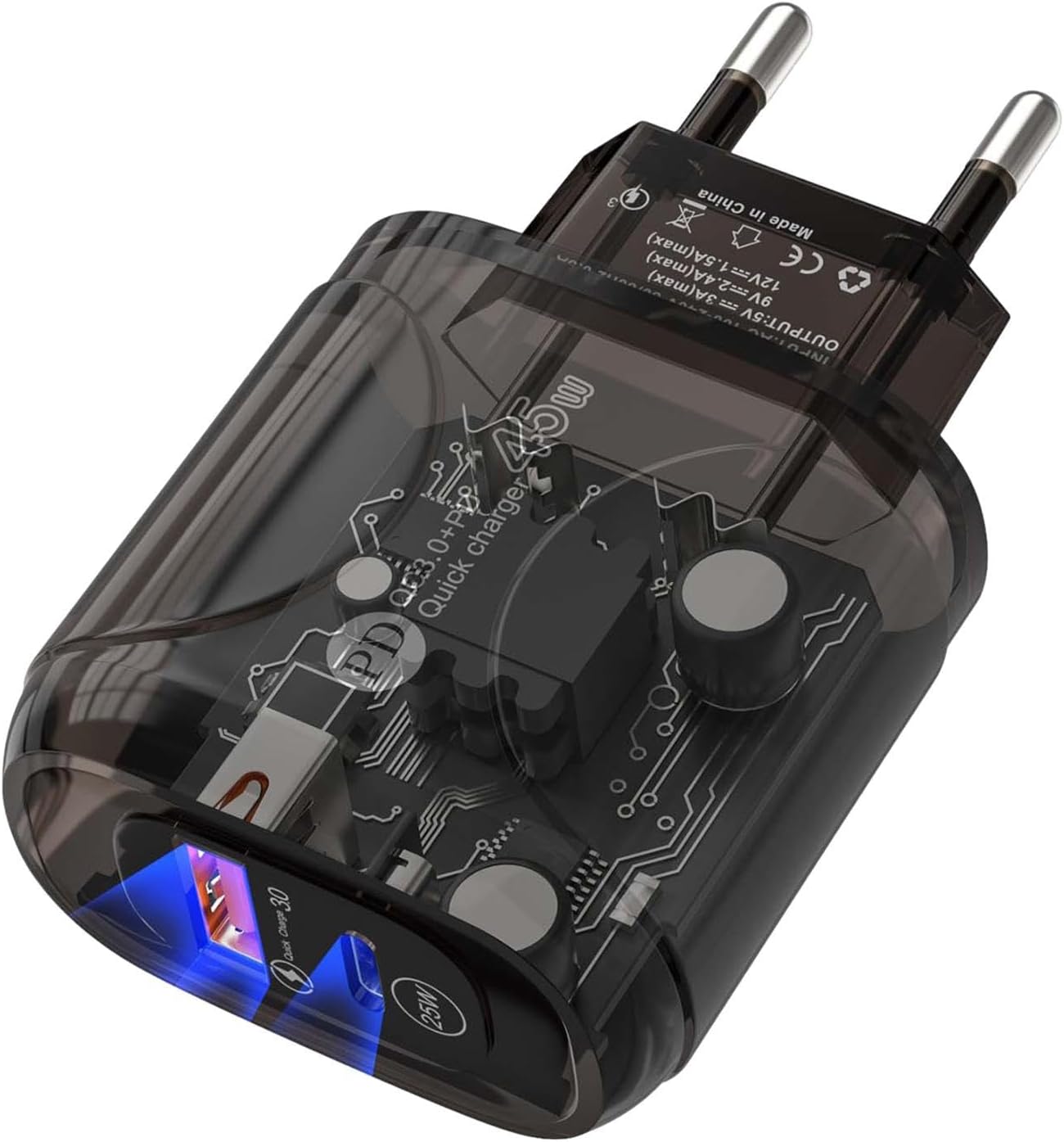 Stacja ładująca 25 W | Stacja ładująca USB do ładowarki laptopa | Gniazdo szybkiego ładowania, blok szybkiej stacji ładującej