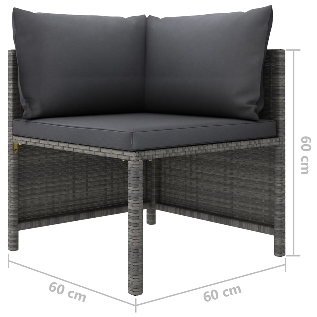 Maison Exclusive - Divano da Giardino a 2 Posti con Cuscini in Polyrattan Grigio - 6