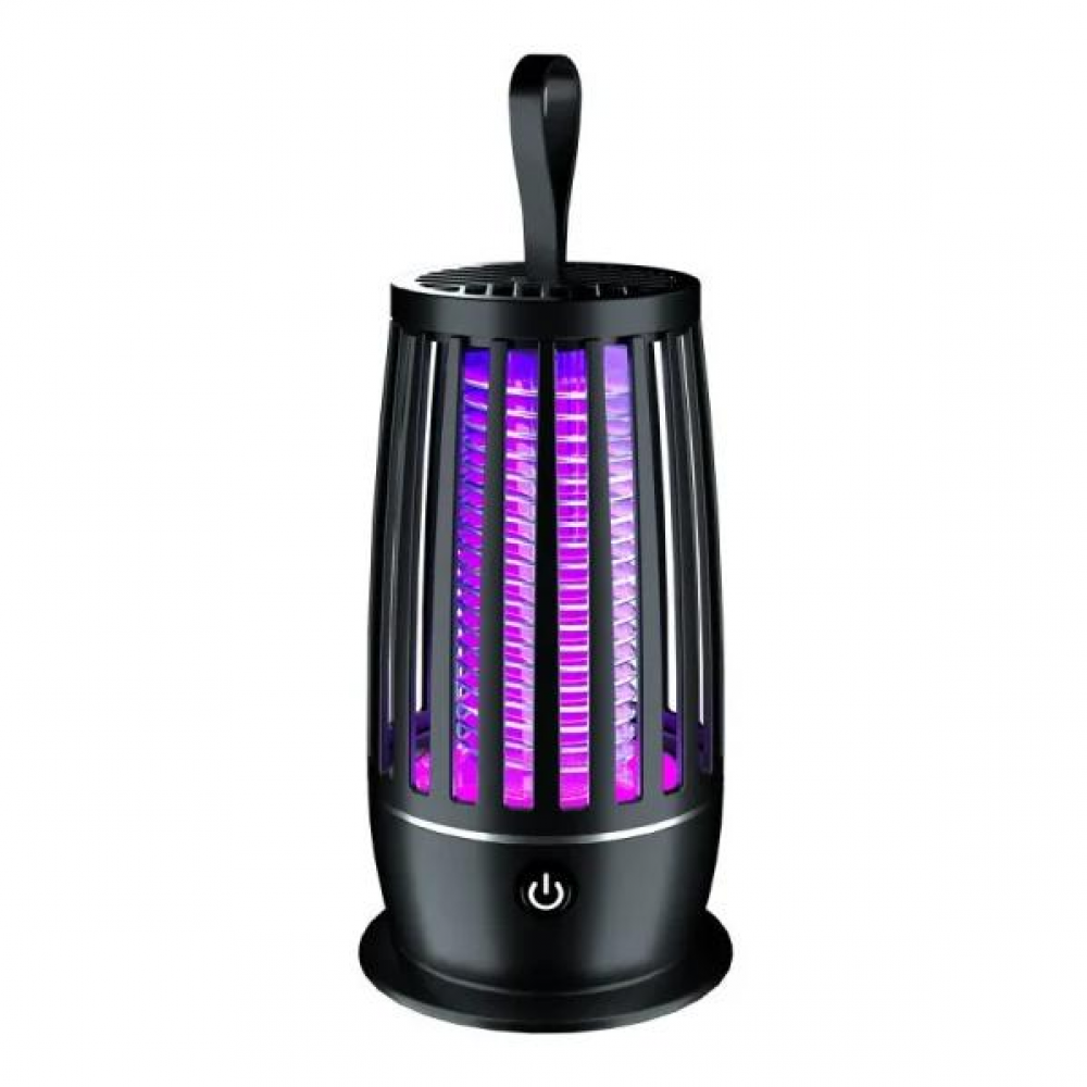 Lampa przeciw komarom z akumulatorem USB, bezprzewodowa pułapka na komary UVA, czarna