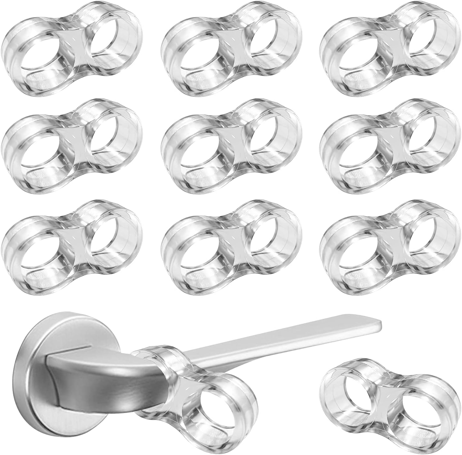 Ogranicznik drzwi, 10 szt. przezroczystych ograniczników drzwi z PVC, osłona zderzaka klamki, pierścień antykolizyjny