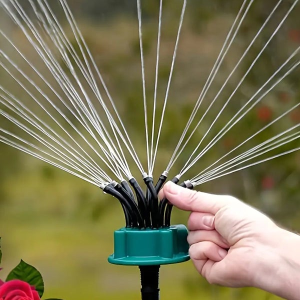 Arroseur automatique multi-têtes à 360 degrés pour jardin, système d'arrosage en plastique pour pelouse et jardin - 5