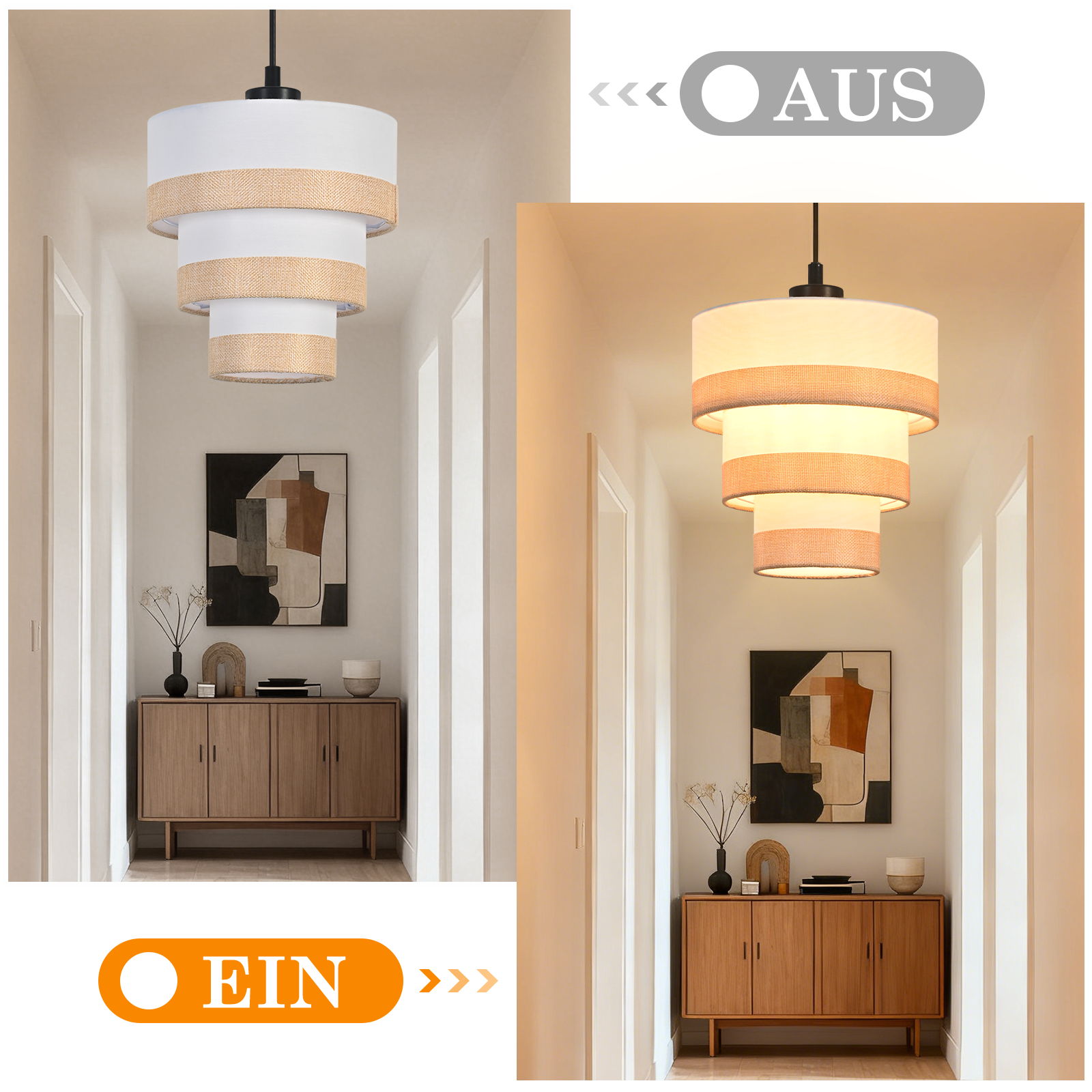 ZMH Lampa wisząca do jadalni w stylu vintage E27 (żarówka nie jest dołączona) - 4