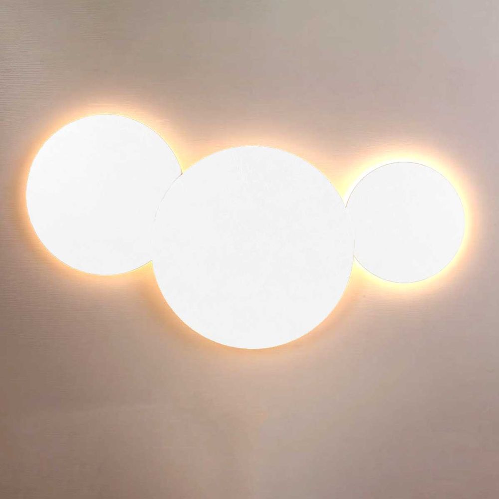 S.luce - cloud - lámpara de pared led indirecta combinada blanca 30/40/50 corte de fase/corte de fase (regulador de intensidad)