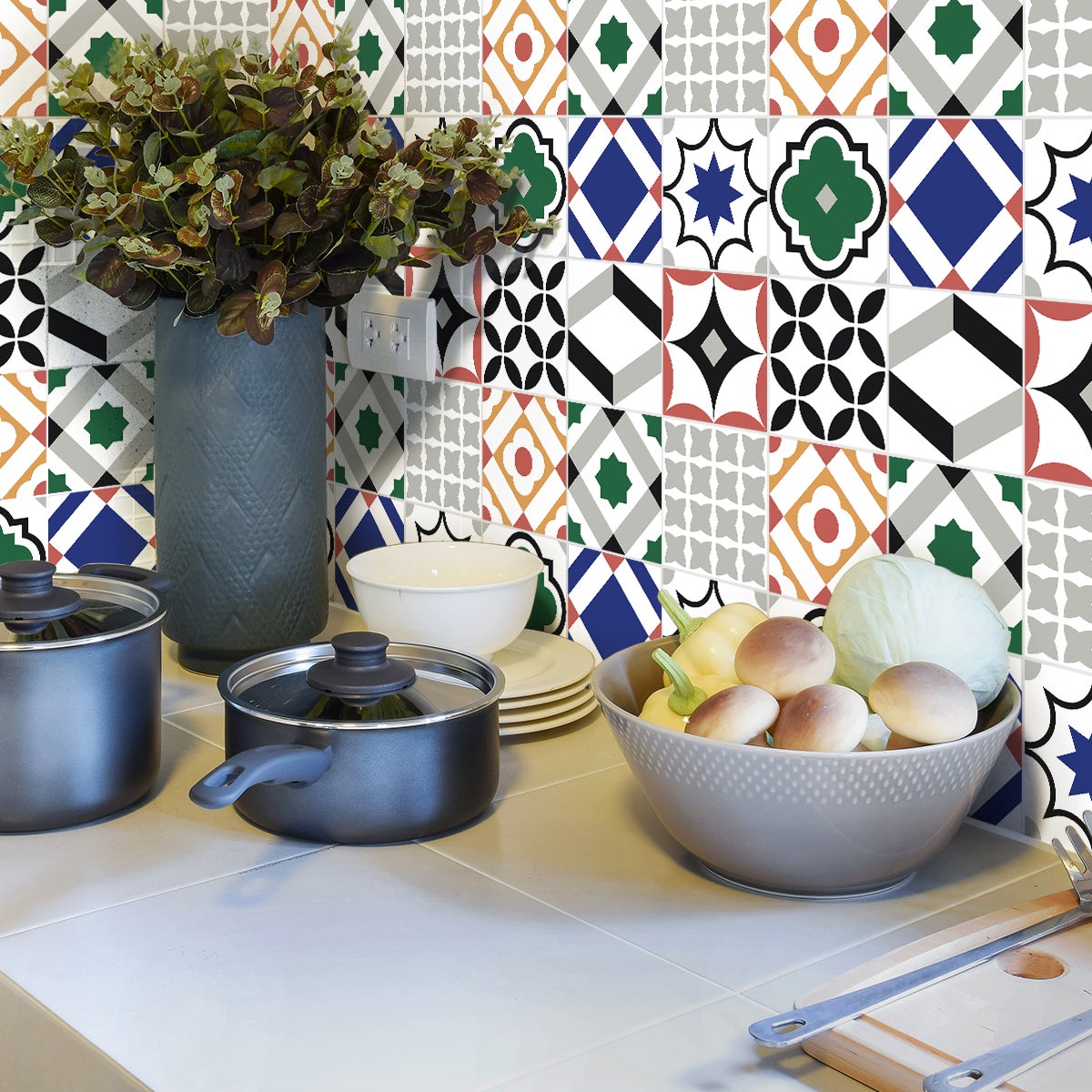 Adesivos de azulejo para parede, para cozinha e banheiro - 9 adesivos ...