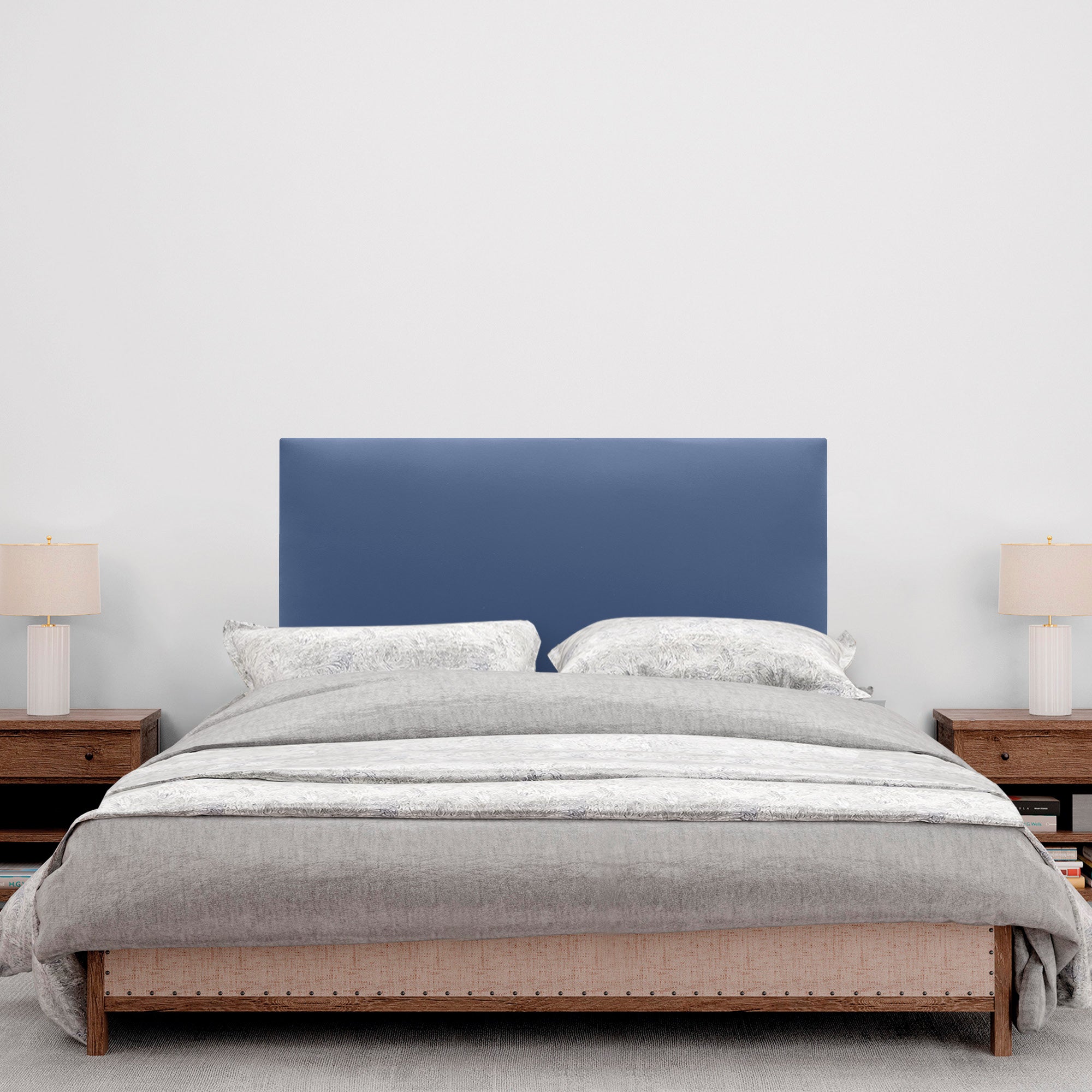 DHOME Cabecero de Polipiel Liso cabeceros Cabezal tapizado Cama (Polipiel Azul, 105cm (Camas 80/90/105)) - 4