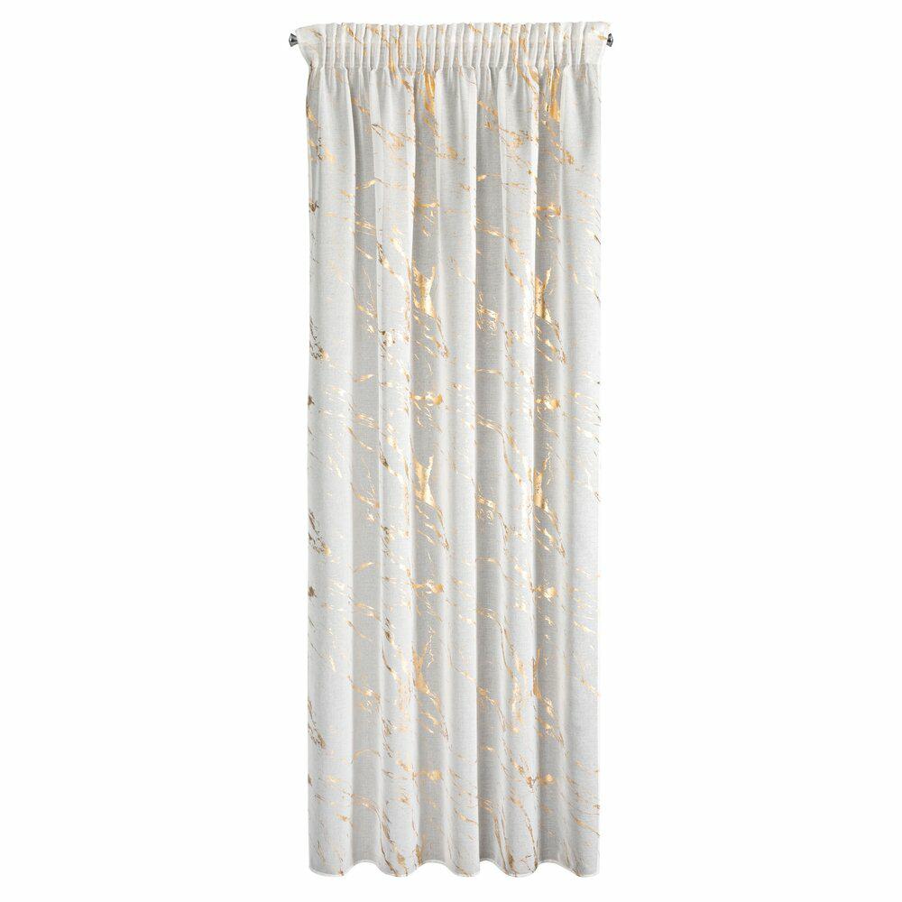 Firana MOLLY1 EUROFIRANY 140x270 cm biała/złota taśma 1 szt.