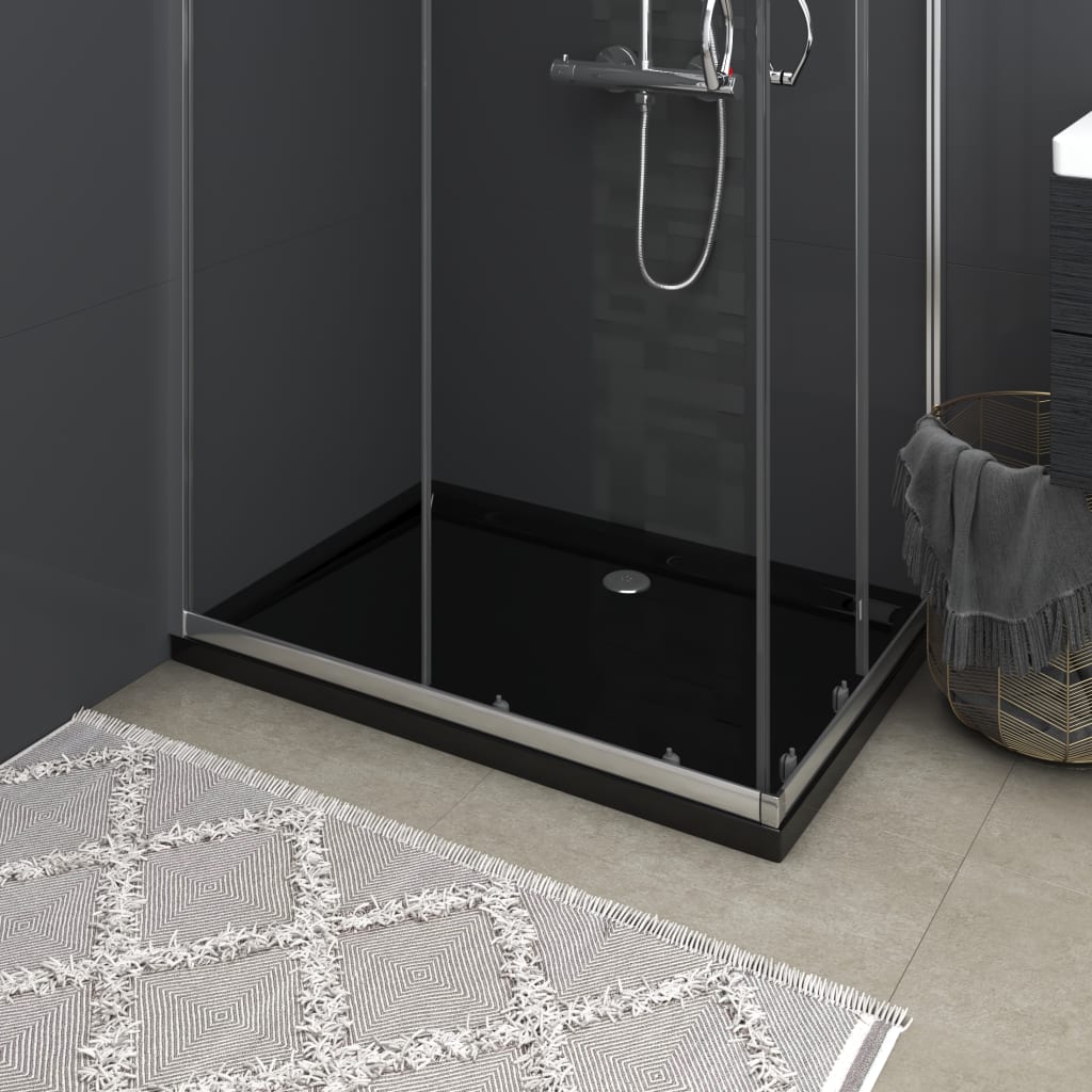 vidaXL Receveur de douche rectangulaire ABS Noir 70x100 cm - 8
