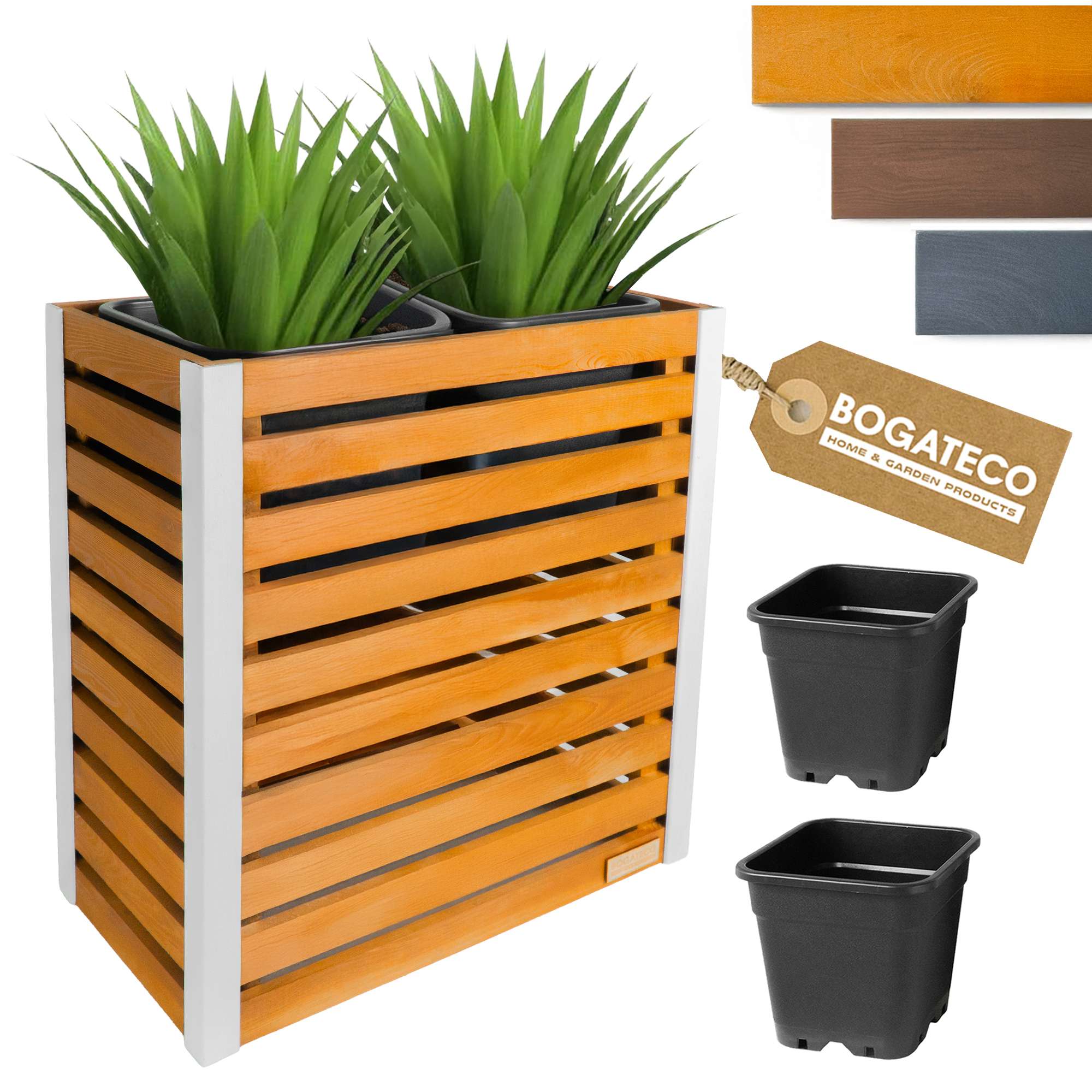 Jardinière BOGATECO en bois | pot de fleur pour jardin | Imprégné | Avec Agro-Textil | 80 x 38 x 30 cm | Marron clair - Jardin Jardinière BOGATECO en bois | pot de fleur pour jardin | Imprégné | Avec Agro-Textil | 80 x 38 x 30 cm | Marron clair - Jardin