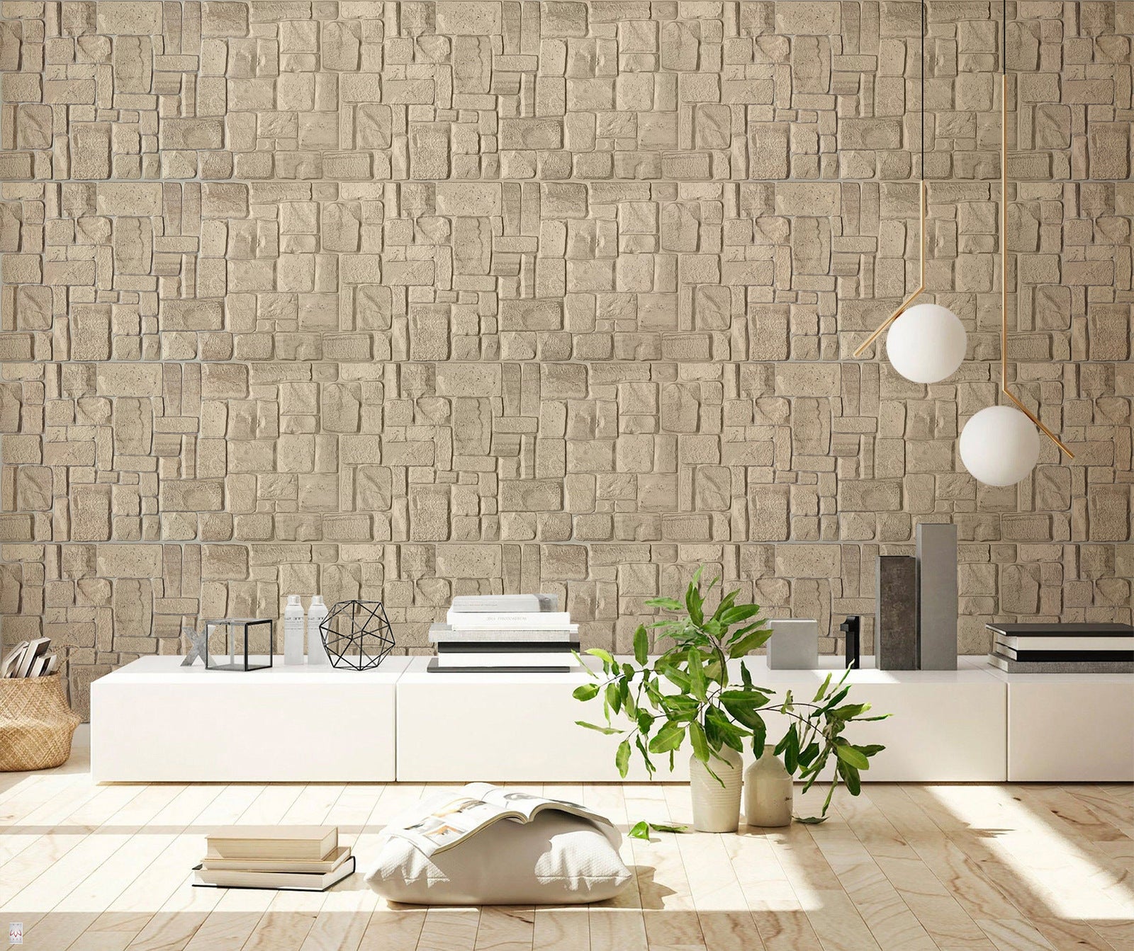 4 m²/10 pièce 3D PVC IMITATION TUILES panneaux muraux revêtement mural DECOR PVC bardage carreaux imitation Beige Stone épaisseur 1mm ! - 7