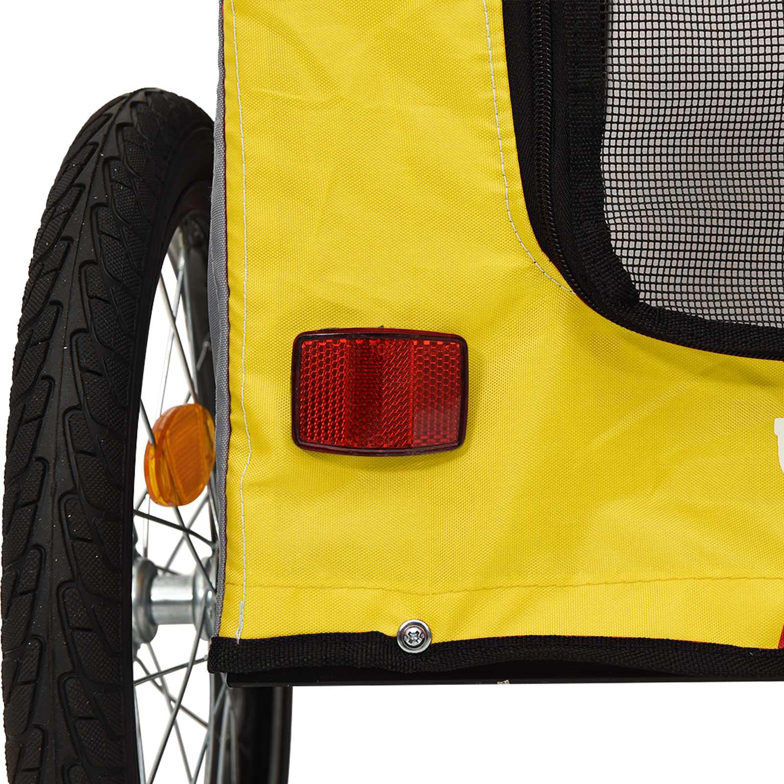 Remorque de vélo pour animaux Jaune et Gris 125 x 53 x 54 cm vidaXL - 9
