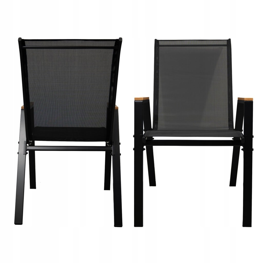 Zestaw mebli ogrodowych balkon stół Allen Pro 150x90W + 6x krzesło Pola KD czarne - 9