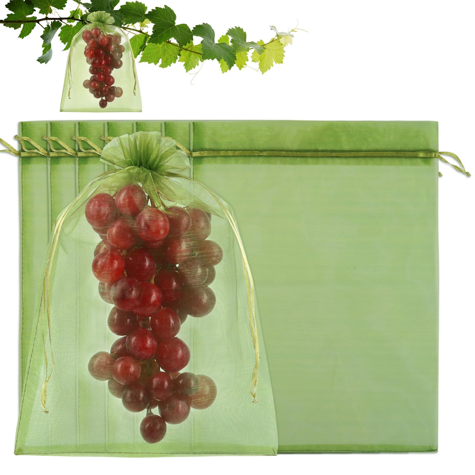 100 bolsas de protección para frutas, 30 x 40 cm, cubierta de red