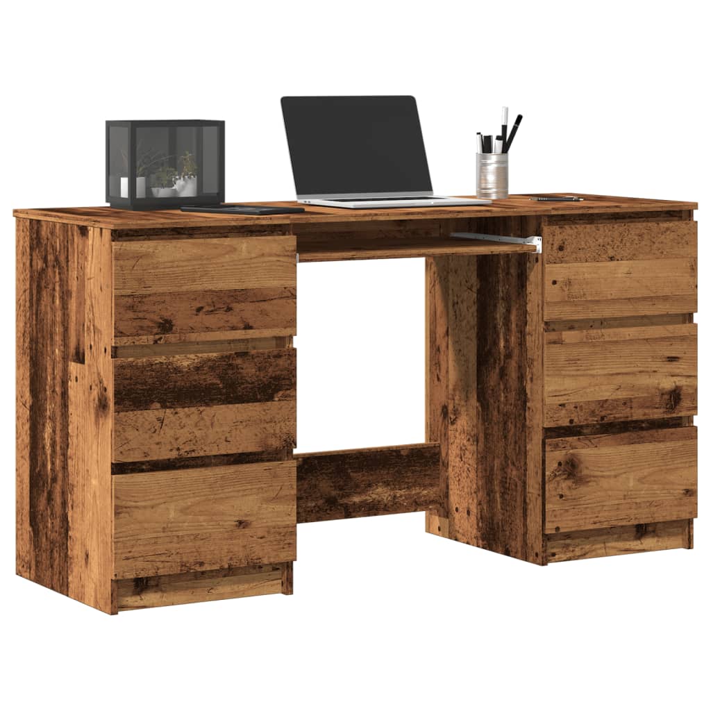 Vidaxl Escritorio Madera De Ingeniería Envejecida 140X50x77 Cm , Leroy Merlin