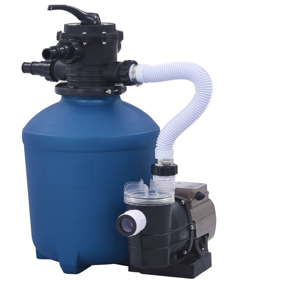 Vidaxl Bomba De Filtro De Arena Con Temporizador 530 W 10 980 L/H Azul/Negro , Leroy Merlin